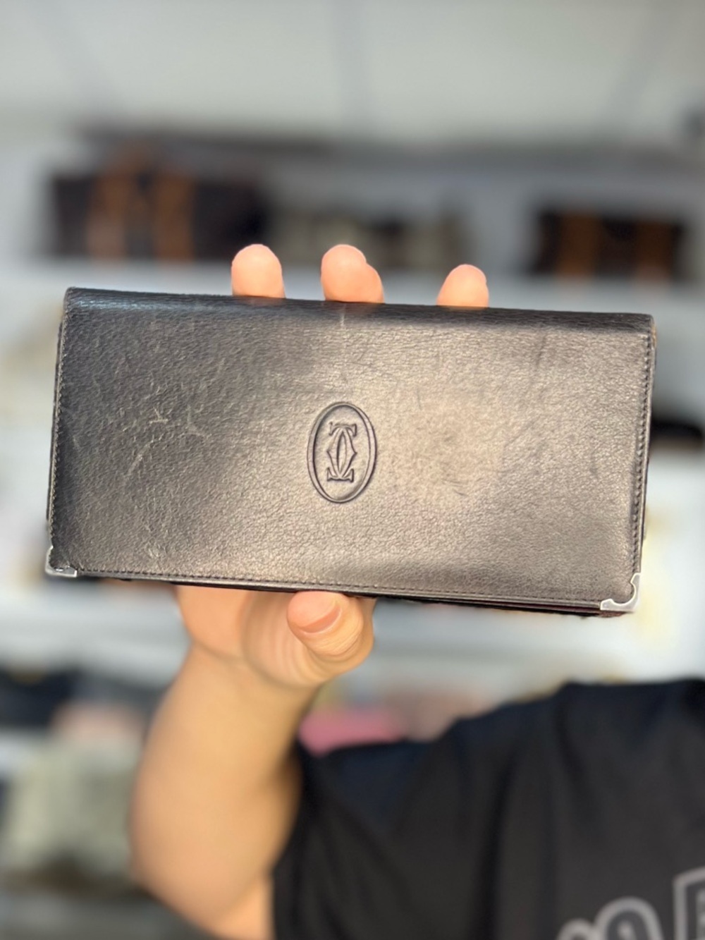 CARTIER BLACK LEATHER WALLET